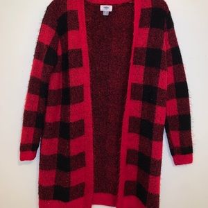 Old Navy Soft Plaid Oversized Cardigan